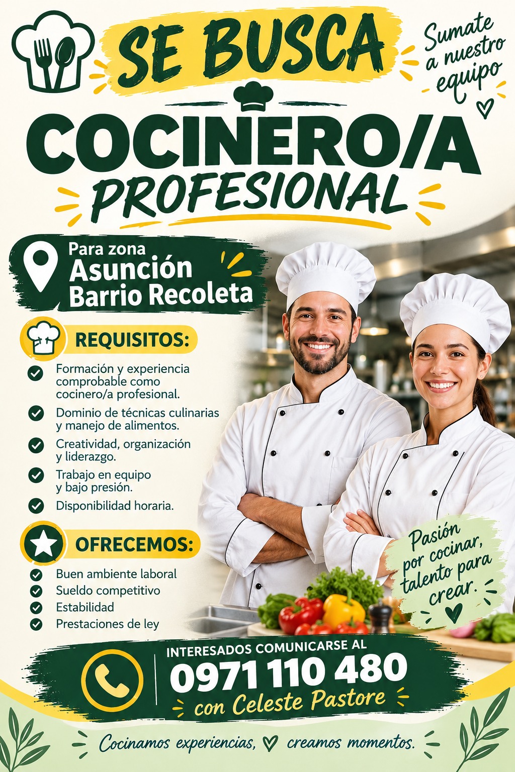 Cocinero/a Profesional en Vanguardia SRL