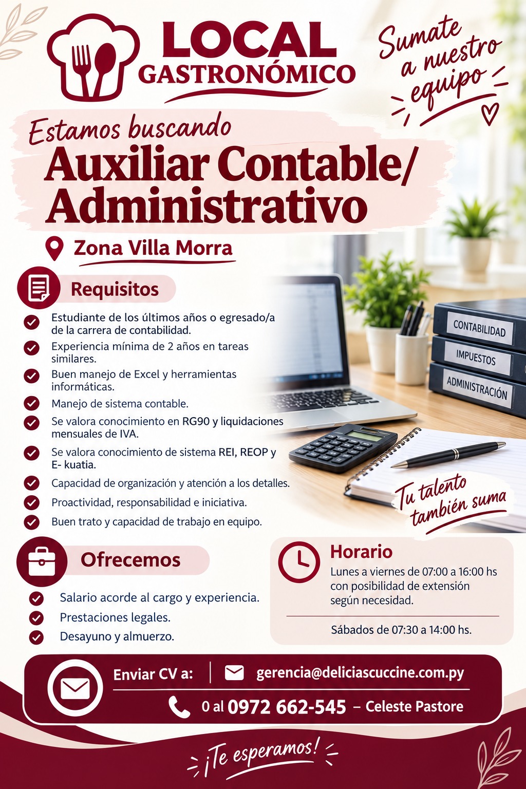 Auxiliar Contable/Administrativo en Vanguardia SRL