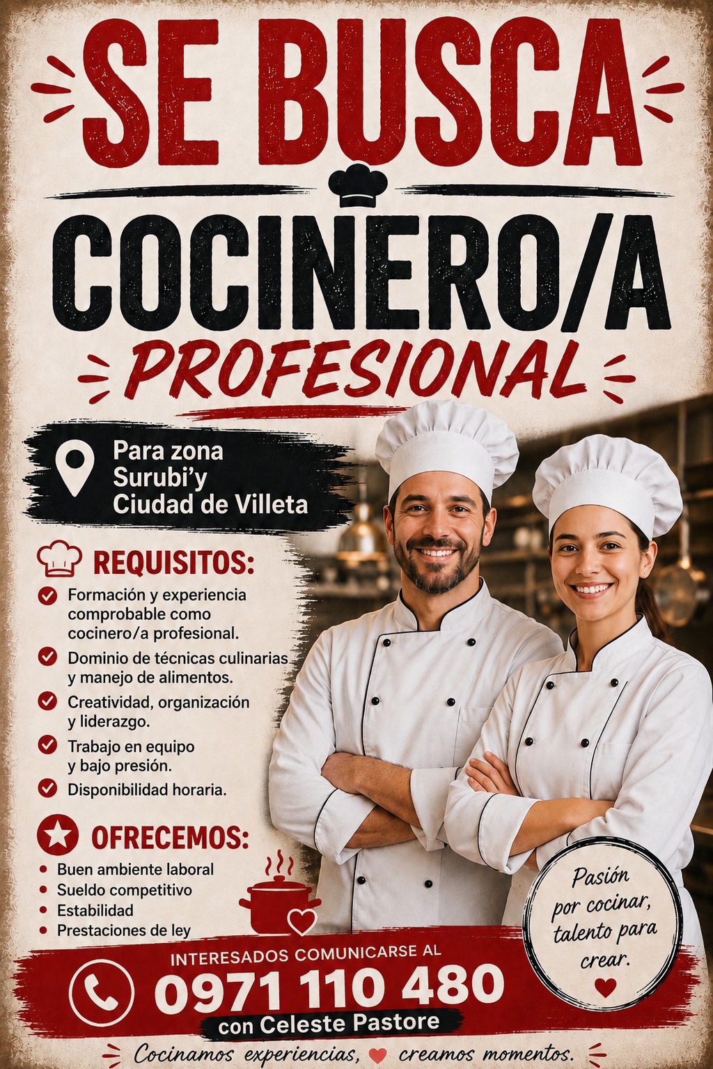 Cocinero Profesional en Vanguardia SRL